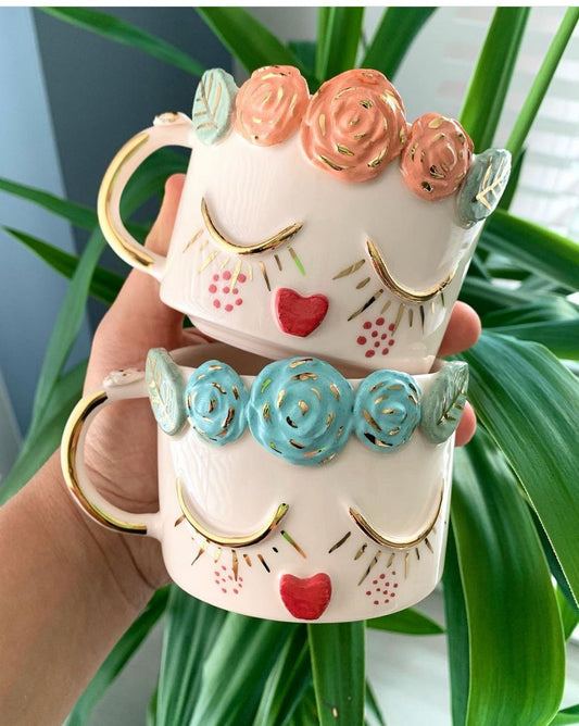 Custom Personalized Handmade Mugs | Unique Ceramic Pottery Cups Elegant Hand-Painted Ceramic Cups Individualized